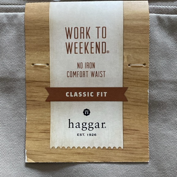 Mens HAGGAR BEIGE PANTS - Picture 3 of 5
